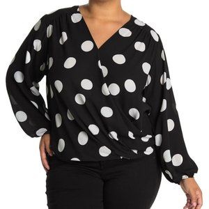 [Plus size] CARMEN MARC VALVO Printed Surplice Neck Top (RRP $68)